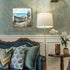 Framed Beach Décor Canvas Picture - Coastal Ocean Artwork with Sea Bird Boat for Bathroom Bedroom Living Room