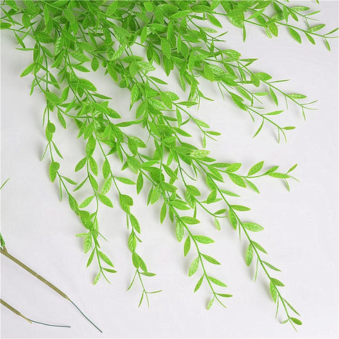 PASYOU Artificial Hanging Vines, Fake Weeping Willow Plants Decor for Indoor Outdoor Home Garden Decoration