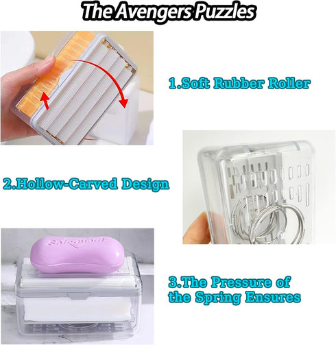 LELEMON Soap Dish with Drain: Multifunctional Soap Cleaning Storage Box for Home Bathroom and Kitchen.