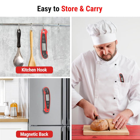 F05 Digital Meat Thermometer for Cooking, Waterproof Food Thermometer for Kitchen BBQ, Oil Grill, Candy Thermometer