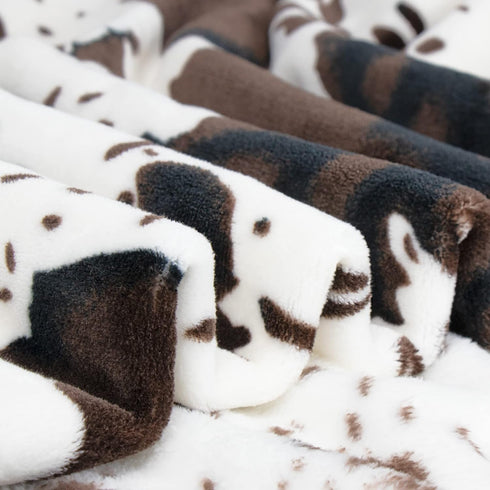 Cozy 60x80 inch Cow Print Blanket Soft Warm Twin Blankets and Throws Bedding Fleece Blanket Flannel Black Bed Blanket