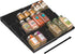mDesign Expandable Plastic Deluxe Spice Rack, 3 Tier Slanted Drawer Organizer for Kitchen Cabinets