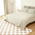 TOOHUB 5x7 Super Soft Rug for Bedroom, Ft Beige and White Area Rug Classic Checkered Shaggy Anti-Skid High Pile Soft