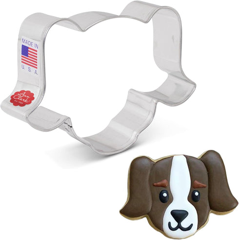 Dog Face Cookie Cutter, 4" Made in USA by Ann Clark