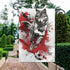Wolf Playing Soccer Garden Flag Silver and Black Double Sided 12x18 Inches for Holiday Decoration Home Decor