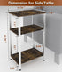 Tigerden 3 Tier Side Table, Heavy Duty End Table with Shelves, Narrow Nightstand Table for Small Spaces, Record Player