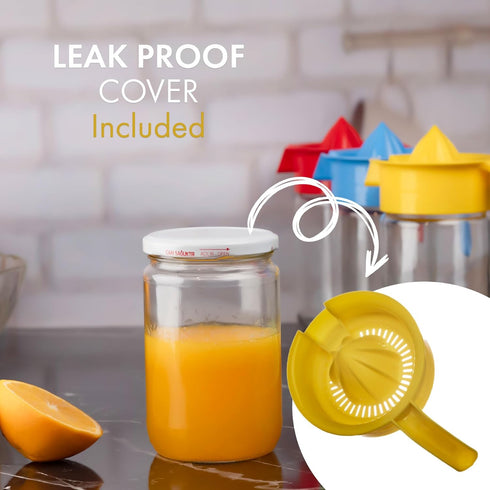 22.31oz Glass Lemon Juicer, Small Grapefruit and Citrus Juicer, Extractor Manual Hand with Handle and Pour Spout, BPA