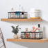 ROSE BLOOM Small Metal Wire Storage Basket: Decorative Wood Base Organizer for Bathroom, Kitchen, Wall Mounted or