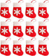12Pcs Mini Christmas Stockings Snowflake Holders for Candy, Knife, Spoon, Fork, and Xmas Table Decorations