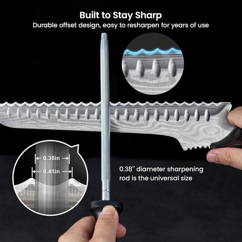 2026 Offset 10.5 Inch SYOKAMI New Upgraded Bread Knife for Homemade Bread, Resharpenable Serrated Knife, Ultra-Sharp