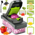 Vegetable Chopper, Cheese Slicer, Food Chopper, 10 in 1 Veggie Chopper with Container, Gray