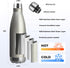MEWAY 17oz Sport Water Bottle - Vacuum Insulated Stainless Steel, Leak-Proof Double Wall Cola Shape (Cold Gray, 1 Pack)