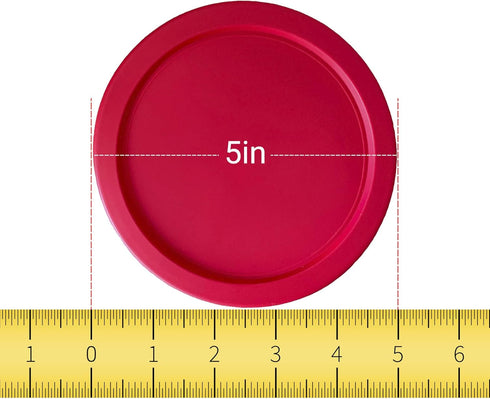 Replacement Lid for Pyrex 5" Storage Plastic Cover 2 Cup Bowl Dish 7200-PC Red (4-Pack) by MRX Solutions