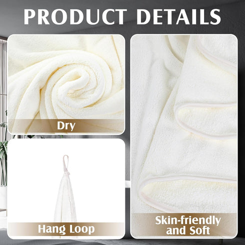 2 40 80 Inch 350gsm Preboun Pcs Oversized Fleece Bath Towels, x Bath Sheets Extra Large Microfiber Coral Velvet Highly