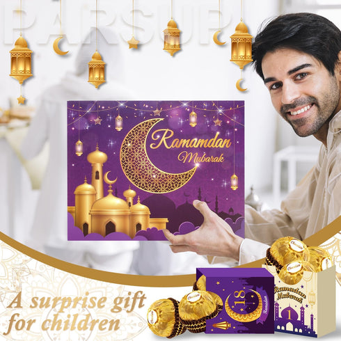 Ramadan Advent Calendar with Drawers 2024, 30 Empty Boxes for 30 Days, Eid Mubarak Countdown Calendar Gift
