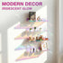4 Pack 15" Hiceeden Iridescent Acrylic Floating Shelves, Wall Mounted Floating Bookshelf Organizer for Room, Clear Nail