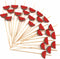 PuTwo Cocktail Picks, Handmade Bamboo Toothpicks, 100pcs 4.7” in Watermelon Decor
