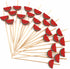 PuTwo Cocktail Picks, Handmade Bamboo Toothpicks, 100pcs 4.7” in Watermelon Decor
