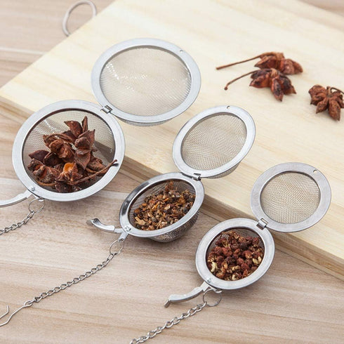 Mayata 3pcs Stainless Steel Fine Mesh Seasoning Ball, Kitchen Soup Spice Stew Filter Tool, Metal Tea Bag Tea Ball (3pcs