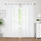 White Sheer Curtains 84 Inches Long, Lattice Geometric Embroidered Semi Sheer Curtain Panels, 52"w x 2pcs, Grommet Top