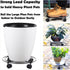 3 Packs 13.8 Inches Large Metal Plant Caddy with Wheels Plant Dolly Heavy Duty Rolling Plant Stand with Casters