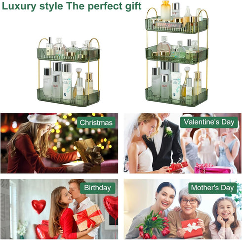 LileZbox Bathroom Counter Organizer, Skincare Organizer Perfume Holder for Dresser Countertop