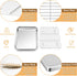 Mini Toaster Oven Pan Set, P&P CHEF 9 Inch Stainless Steel Tray with Rack & Silicone Mat for Small Oven, 3Pcs