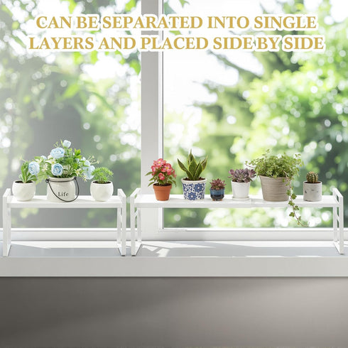 BrightRow 2 13.7 3.5 7.28 Inches, Pcs Expandable Window Sill Plant Shelf, x x Stackable Narrow over The Sink Shelf