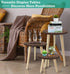 Tuohours 14IN Tall Plant Stand Holder for Indoor Planters, Mid Century Small Round Wood Table for Living Room Corner