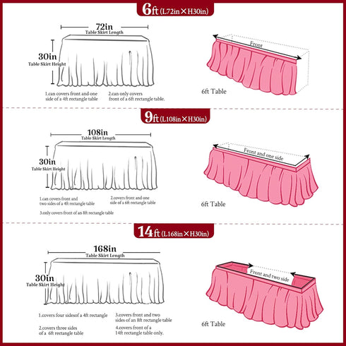Gender Reveal Table Skirt, 6 Ft Pink Blue Tulle Tutu for Boy or Girl Birthday Party Baby Shower Cake Dessert Decorations