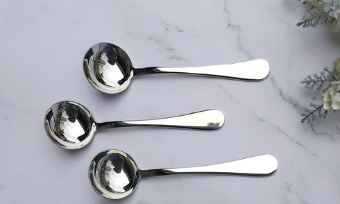 Long Handle Cupping Coffee Spoon, 6.1-inch Stainless Steel Demitasse Spoon for Dessert and Sugar