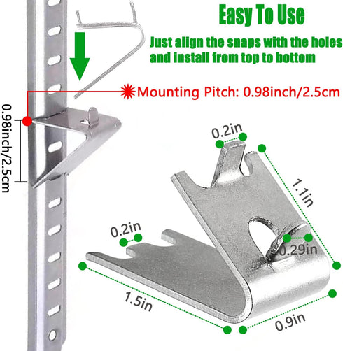 920158 Freezer Shelf Clip,Stainless Steel Shelf Clip for Refrigerator,Freezer Cooler Shelf Support,Replacement Shelf Square Buckles Clips (32)
