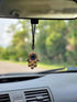 Hamsa Hand Amulet Pendant w/Crystal Rhinestones, Blue, White & Black Evil Eye Car Hanging Ornament