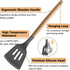 Kitchen Cooking Utensils Set, 6Pcs Silicone Gadgets with Wooden Handle, Heat Resistant Spatula, Ladle, Turner Set
