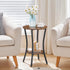 15.7", 2-Tier BF180BZ01 HOOBRO Round Side Table Sofa End Table, Small Storage Nightstand, for Small Spaces, Living Room