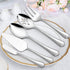 E-far 5-Piece Serving Utensils, Stainless Steel Scalloped Edge Hostess Set for Buffet Party, Dishwasher Safe