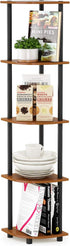 5-Tier Furinno TURN-N-TUBE Corner Shelf, Corner Bookshelf, Open Storage Shelves, for Organization and Storage, Living