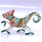 Chameleon Miniature Hand Blown Glass Art Figurines, Collectible Gift Home Decor (3" Red Green)