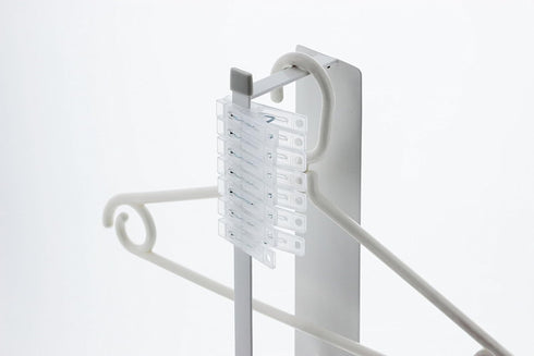 Clothes Magnet Hanger Storage Rack | Small Hanging Organizer, Steel, Laundry, One Size, White