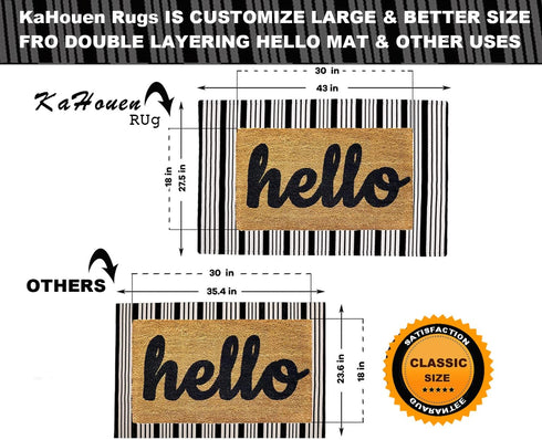 Cotton Black and White Striped Rug (27.5 x 43 Inches), Washable Outdoor Hand-Woven Reversible Stripe Rug
