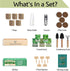 5 Meekear Herb Seeds Garden Starter Kit with Complete Planting Kit & Wooden Flower Box, Growing into Basil, Parsley