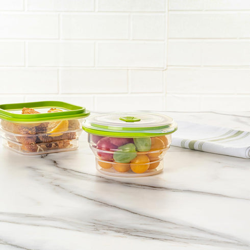 Restaurantware-Fresh Hero 16 Ounce Storage Containers - Durable Airtight Food Containers, Green Silicone