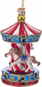 Noble Gems Carousel Merry Go Round Glass Christmas Ornament - NB1360