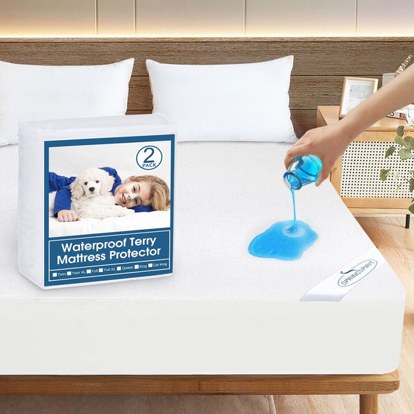 Crib Mattress Protector Waterproof 2 Pack Crib Sheets Fitted Mattress Pad Cover