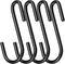 NXG 30-Pack Heavy Duty Carbon Steel Pot Rack Hooks, Black Plating Universal S Hook for Hanging Kitchen Wares
