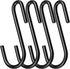 NXG 30-Pack Heavy Duty Carbon Steel Pot Rack Hooks, Black Plating Universal S Hook for Hanging Kitchen Wares