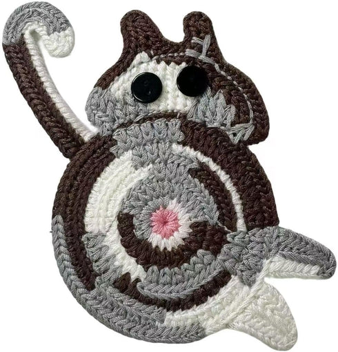 iYZZGH Drink Coaster, Woven Creative Coasters for Cat Lovers, Gag Gifts Cat Coffee