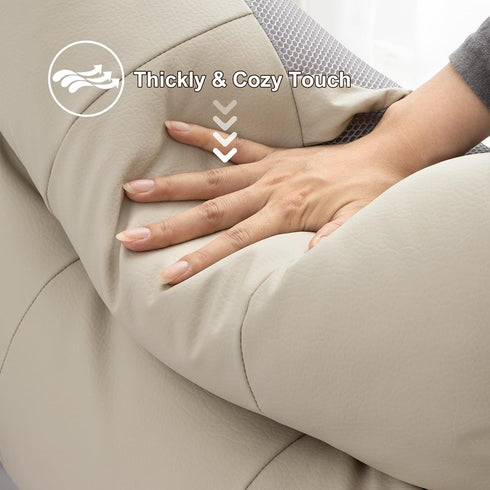A Nice Night Faux Leather Reading Pillow for All Season,Wedge Bedrest Pillow Backrest with Arms Back Support