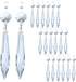 HDCRYSTALGIFTS 20Pcs Chandelier Icicle Crystal Prisms with Bead Crystals Lighting Lamp Replacement