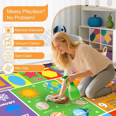 2.5 4 Kid Rug ABC Rugs for Playroom, Alphabet Rug for Bedroom Educational Learn Preschool Rugs Nursery Toddler Kids